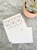 Nautical Boxed Flat Note Cards with Liner
